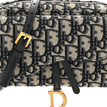 Christian Dior Oblique Double Saddle Pouch  Navy Blue 7 of 9