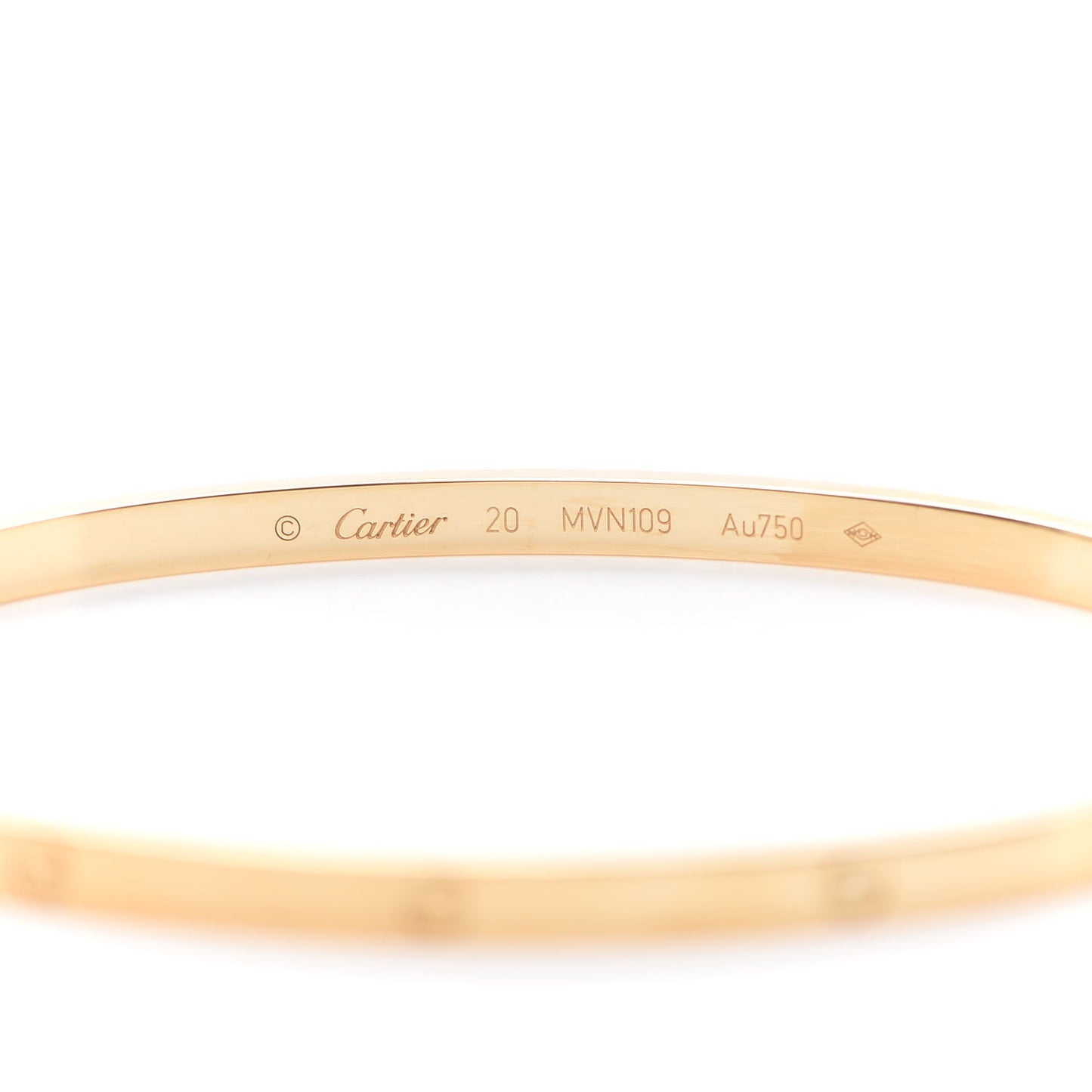 18K Yellow Gold Small LOVE Bracelet 20