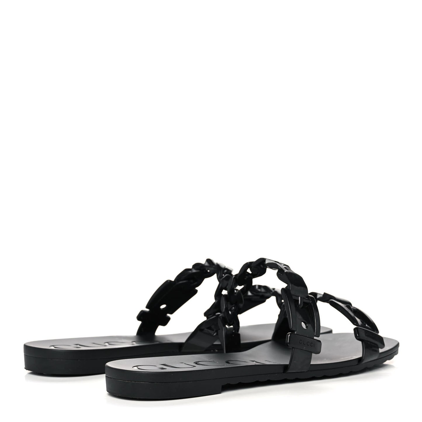 Rubber Womens Slide Sandals 38 Black