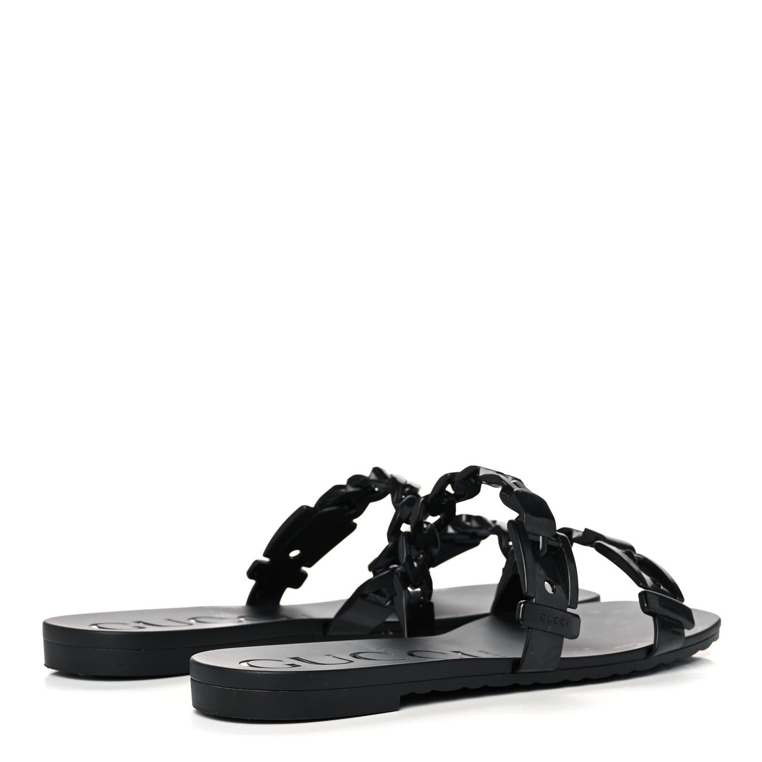 Gucci Rubber Womens Slide Sandals 38 Black 4 of 9