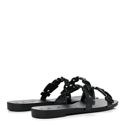 Gucci Rubber Womens Slide Sandals 38 Black 4 of 9