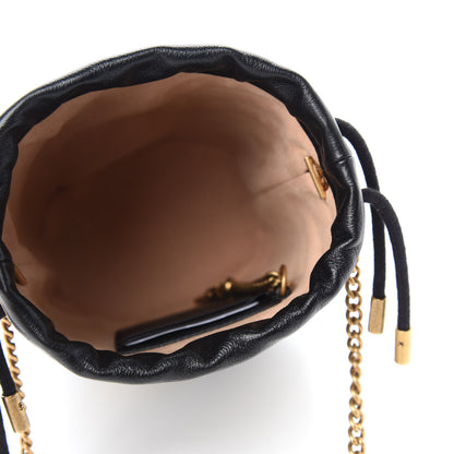 Gucci Azalea Calfskin Matelasse Diagonal Patchwork Mini Torchon GG Marmont 2.0 Bucket Bag Black Beige Romantic Cerise 5 of 11