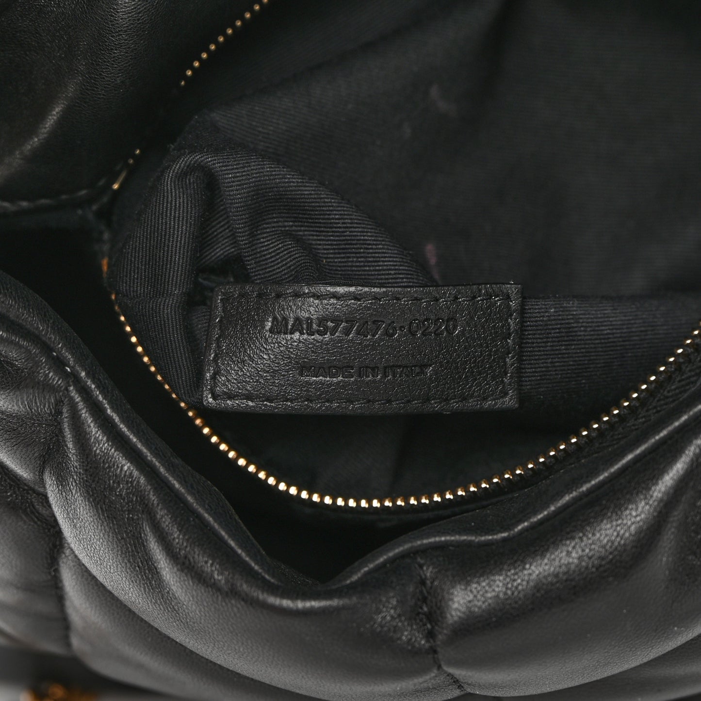 Lambskin Quilted Small Loulou Puffer Monogram Chain Satchel Black