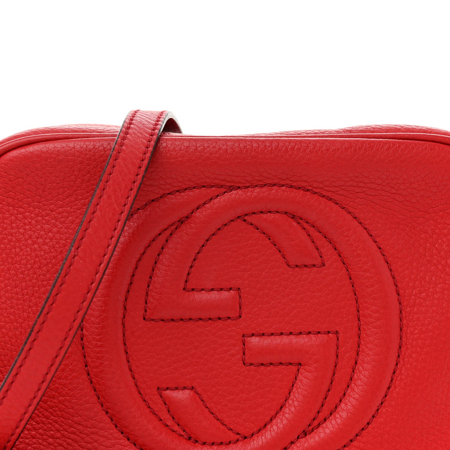 Pebbled Calfskin Small Soho Disco Bag Tabasco Red