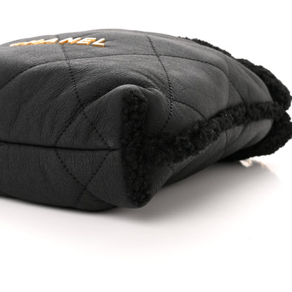 Chanel Shearling Aged Lambskin Quilted Small Chanel 22 Black 11 of 11