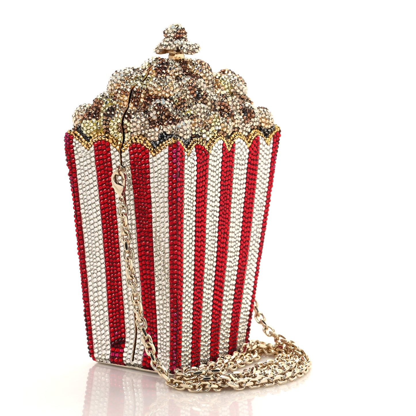 Crystal Matinee Popcorn Clutch Red White