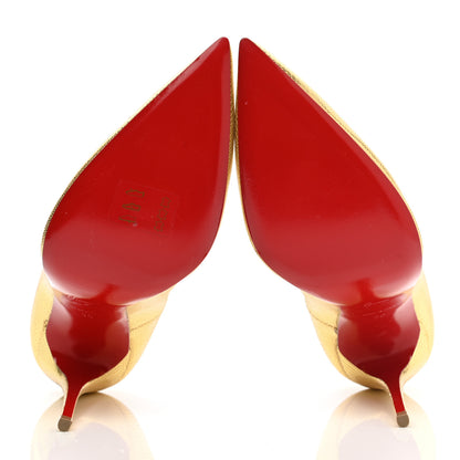 Christian Louboutin Laminato Dino So Kate 120 Pumps 38 Gold 5 of 9