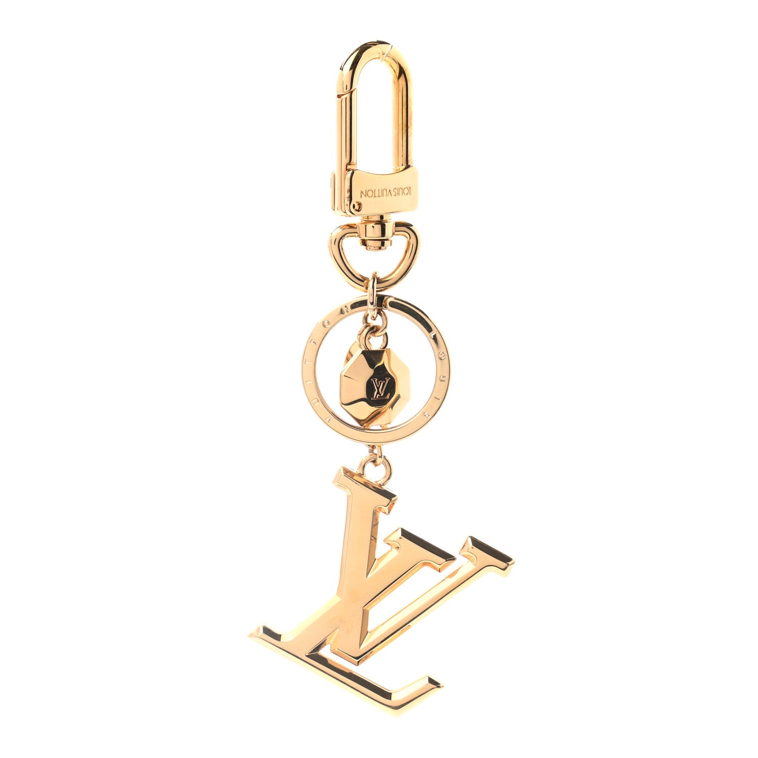 Louis Vuitton LV Facettes Bag Charm Key Holder Gold 1 of 4
