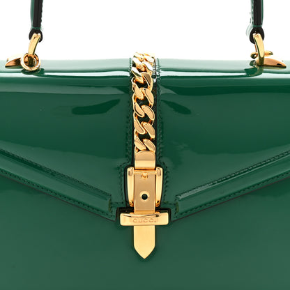 Gucci Mousse Top Patent Small Sylvie 1969 Top Handle Bag Emerald 8 of 10