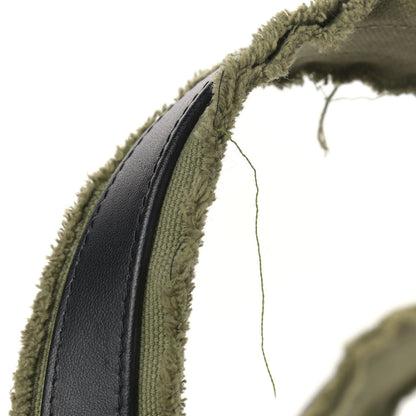 Chanel Canvas Chevron Cuba Patchwork Shopper Tote Khaki 10 of 12