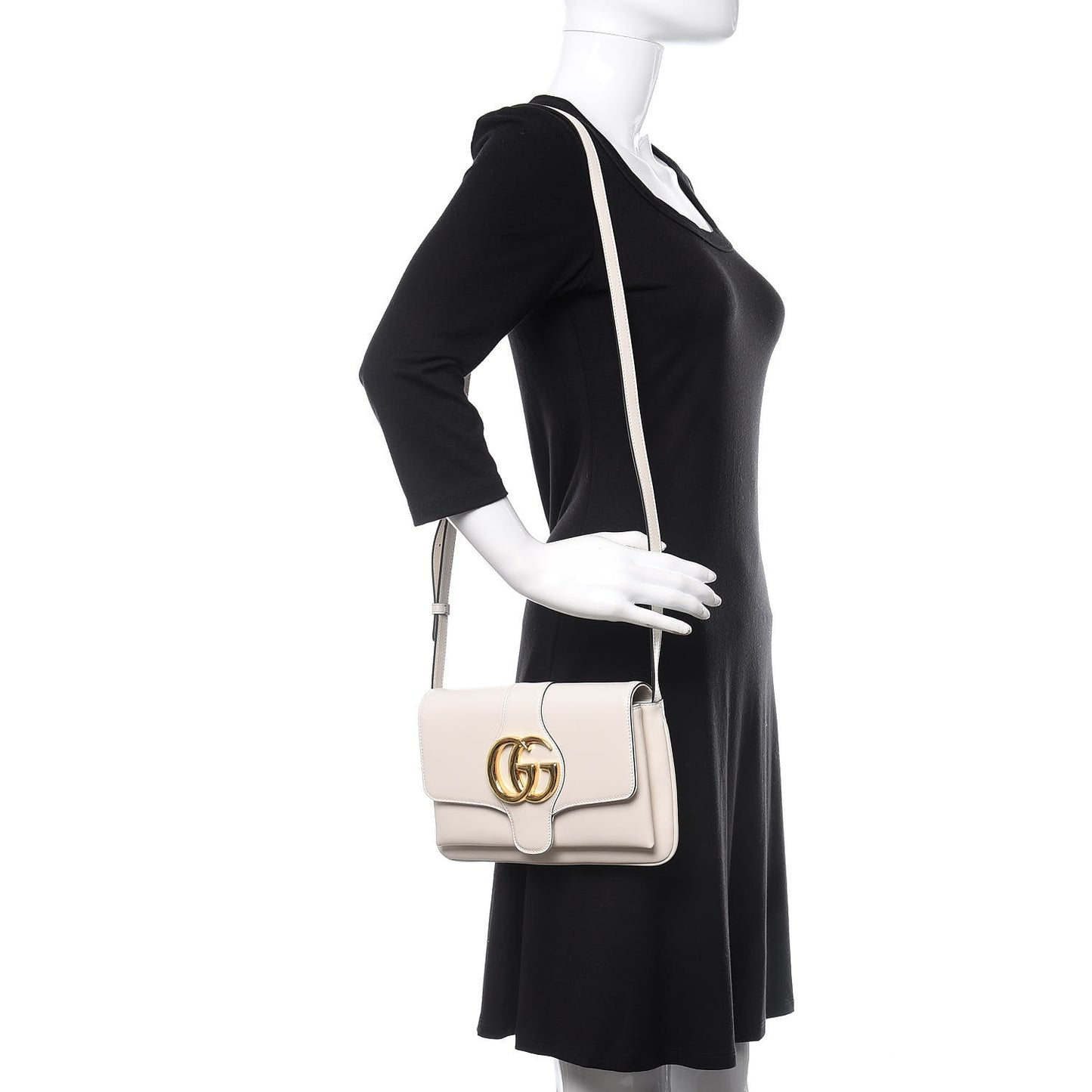 Calfskin Small Arli Flap Shoulder Bag Mystic White
