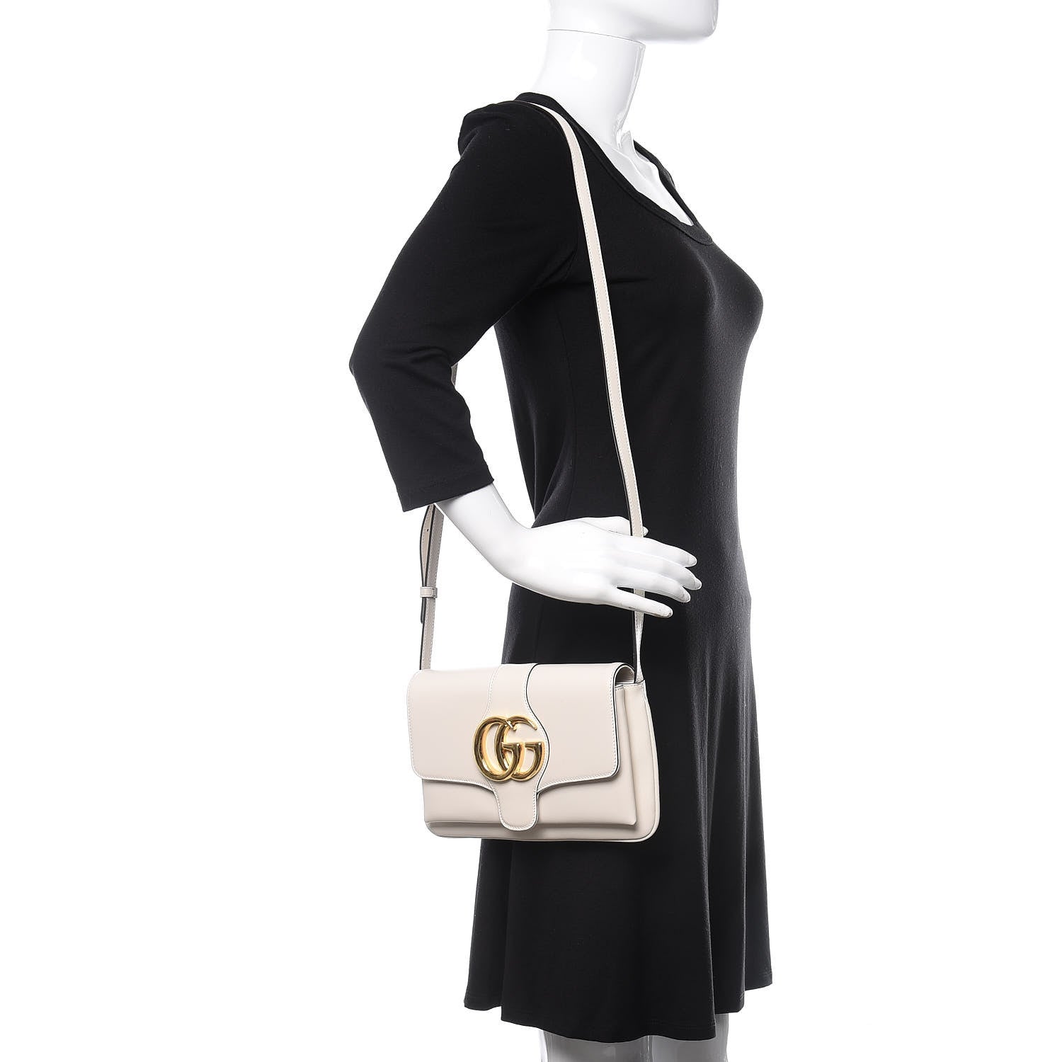 Gucci Calfskin Small Arli Flap Shoulder Bag Mystic White 2 of 10