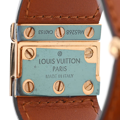 Louis Vuitton Calfskin Resin Lock Me Manchette Chain Cuff Gold Tortoise 4 of 6