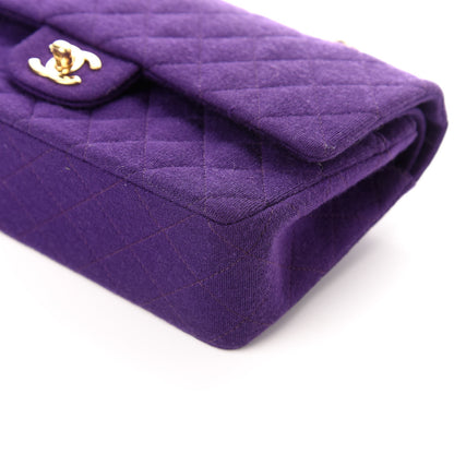 Chanel Jersey Quilted Medium Double Flap Bijoux Chain Purple 9 of 9
