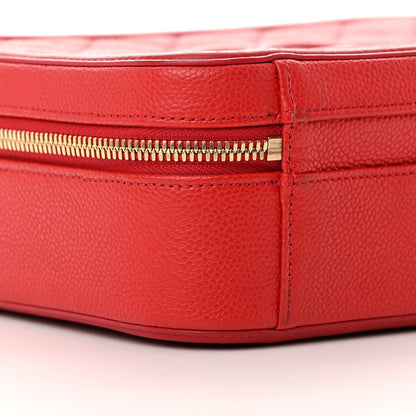 Chanel Caviar Quilted Medium CC Filigree Vanity Case Red 9 of 17