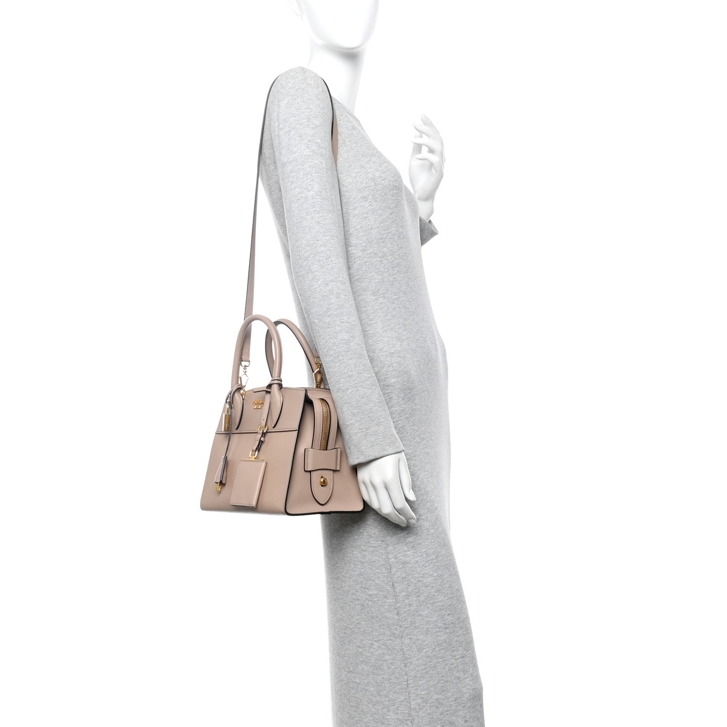 Prada Saffiano City Calf Small Esplanade Tote Cammeo 2 of 9