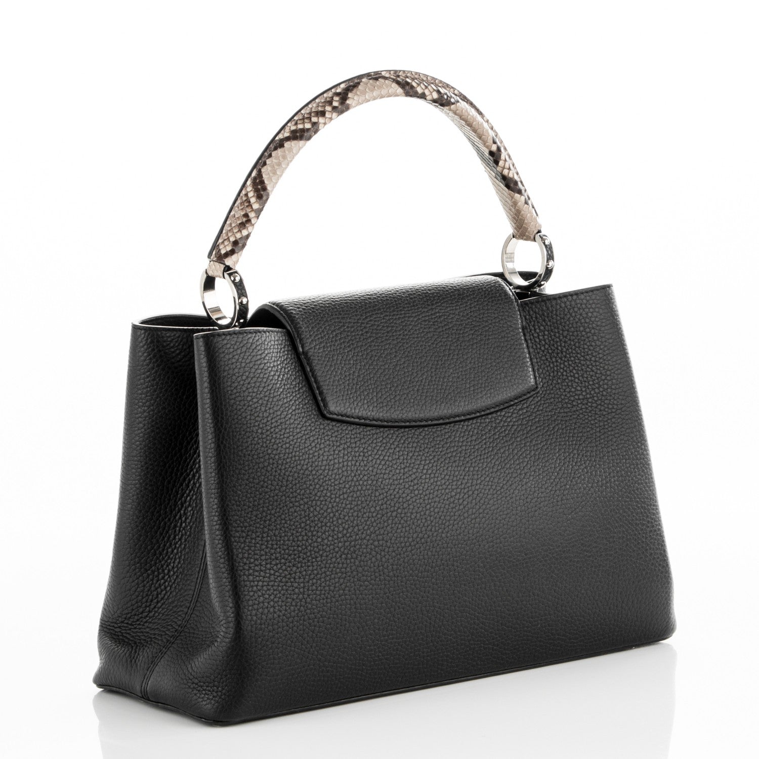Louis Vuitton Taurillon Python Capucines MM Black 3 of 6