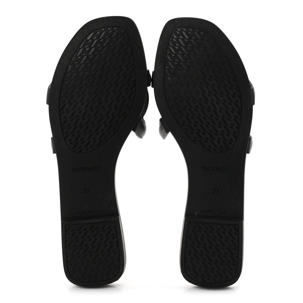 Hermes Rubber Aloha Sandals 37 Black 6 of 9