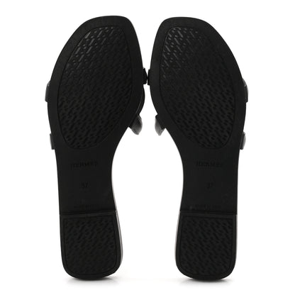 Hermes Rubber Aloha Sandals 37 Black 6 of 9