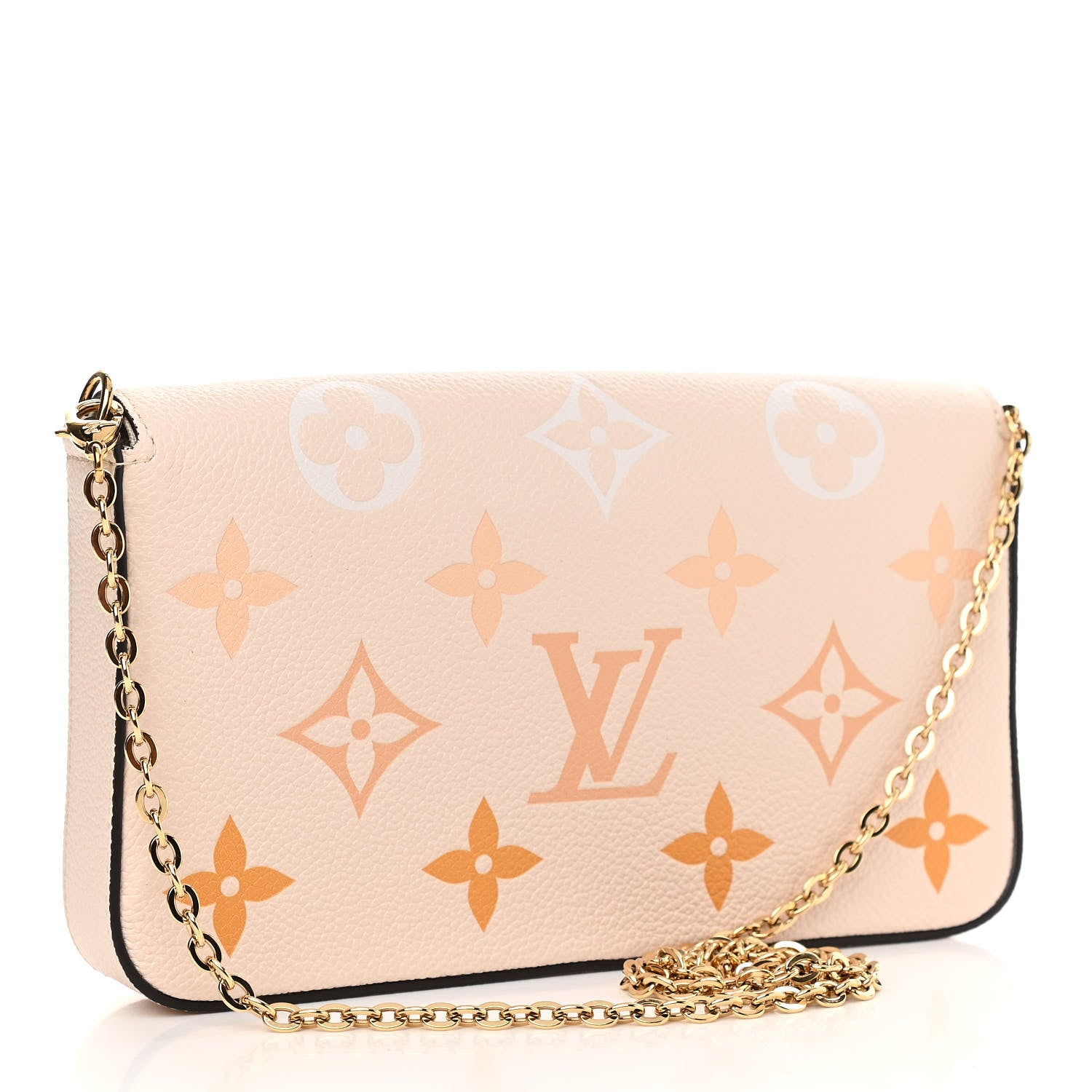 Louis Vuitton Empreinte Monogram Giant By The Pool Felicie Pochette Chain Wallet Cream Saffron 4 of 12