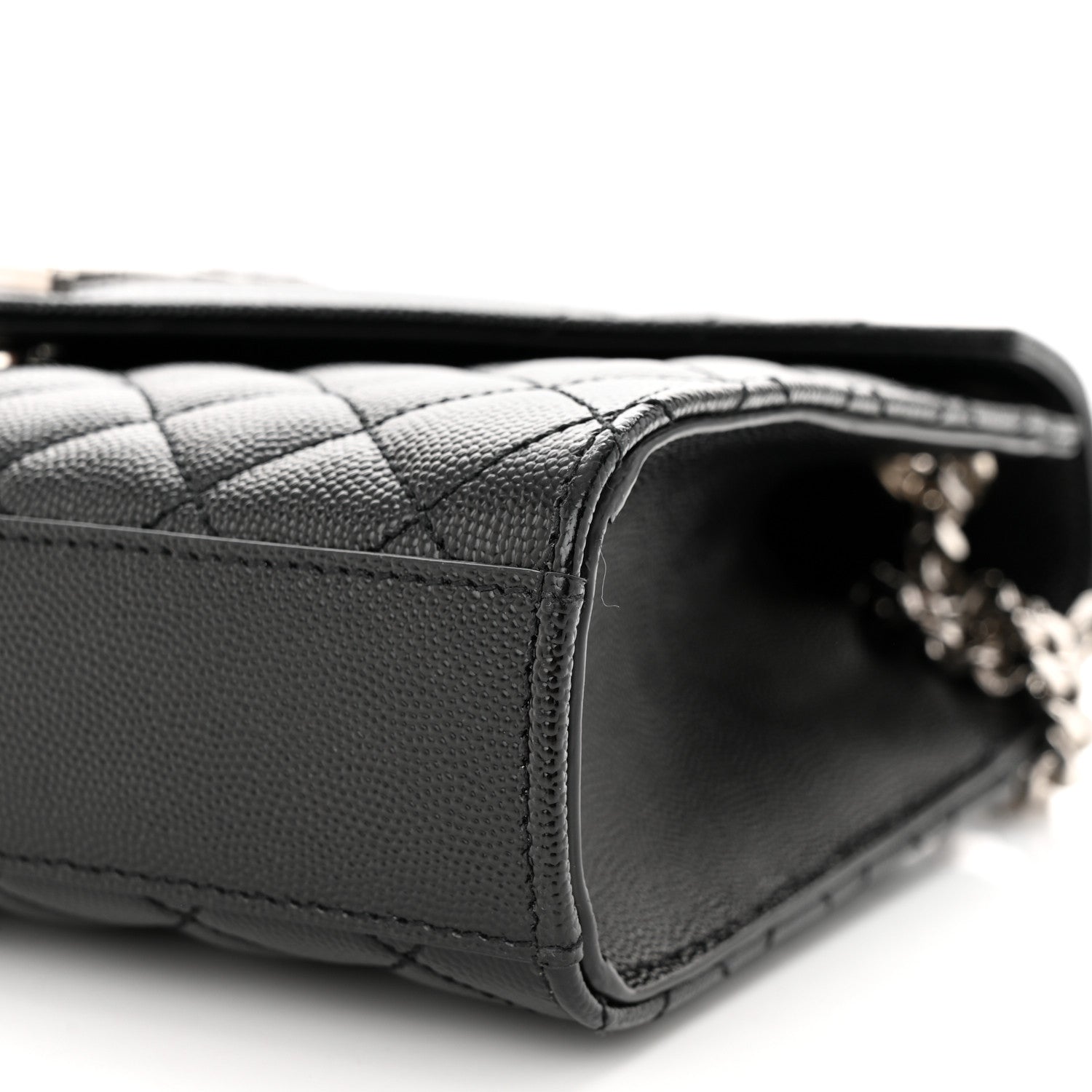 Saint Laurent Grain De Poudre Textured Mixed Matelasse Triquilt Medium Monogram Satchel Black 10 of 12