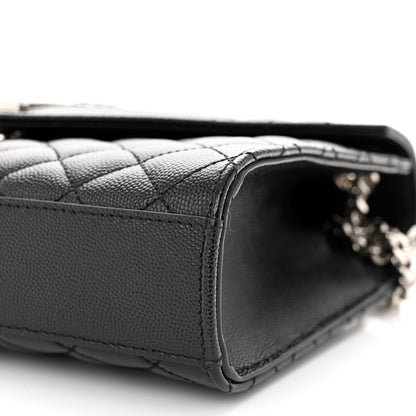 Saint Laurent Grain De Poudre Textured Mixed Matelasse Triquilt Medium Monogram Satchel Black 10 of 12