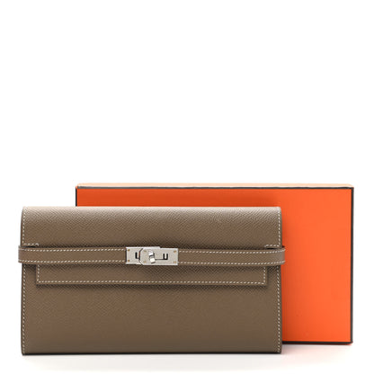 Hermes Epsom Kelly Longue Wallet Etoupe 9 of 9