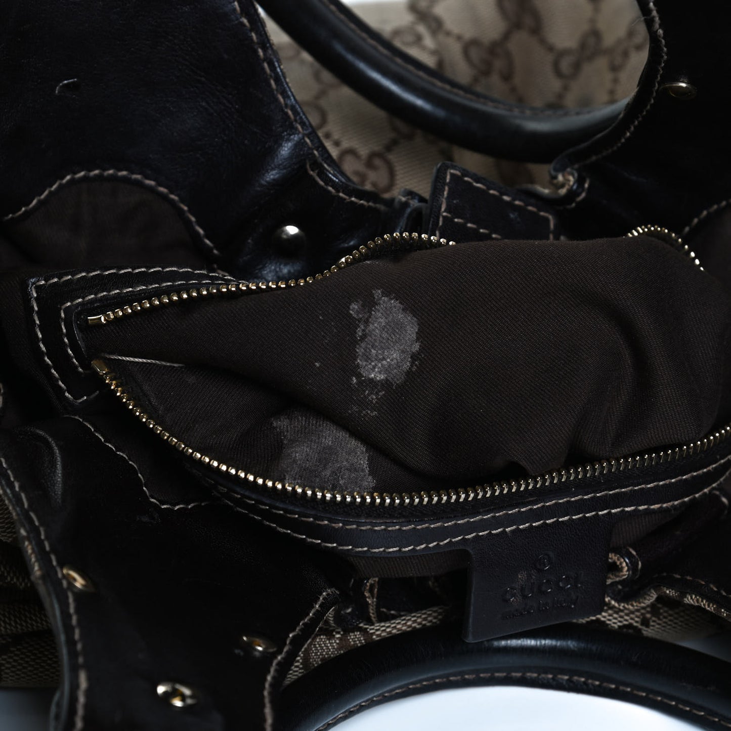 Monogram Studded Medium Pelham Shoulder Bag Dark Brown