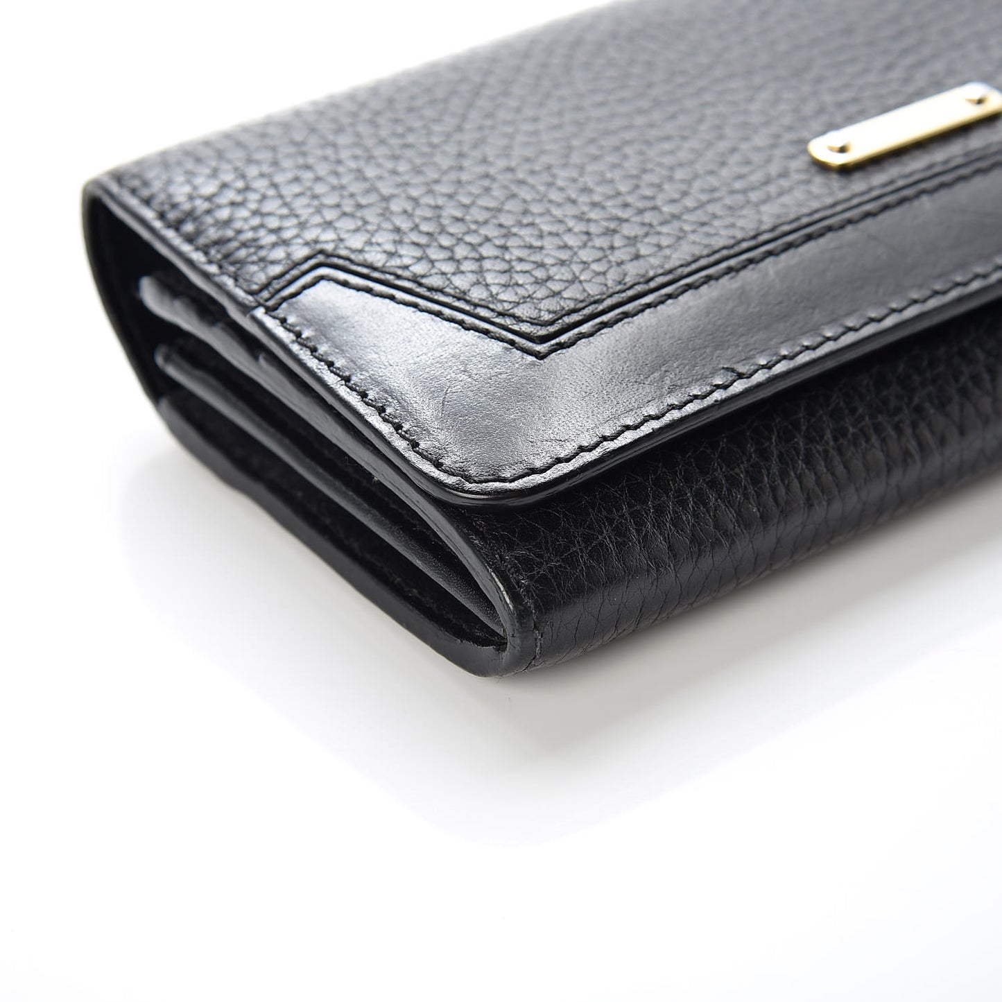 Grain Calfskin Continental Wallet Black