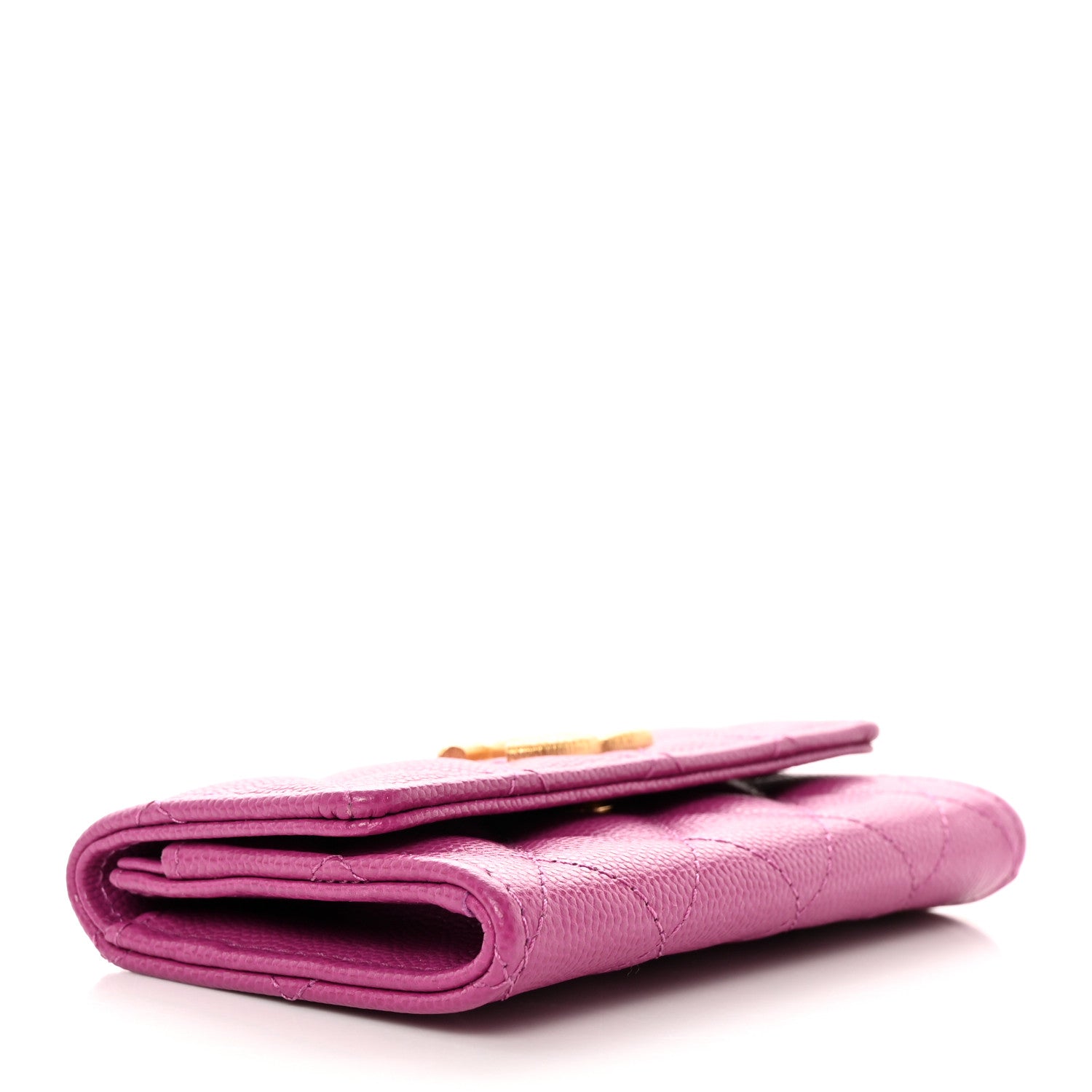 Chanel Caviar Quilted Textured CC Flap Card Holder Purple 4 of 9