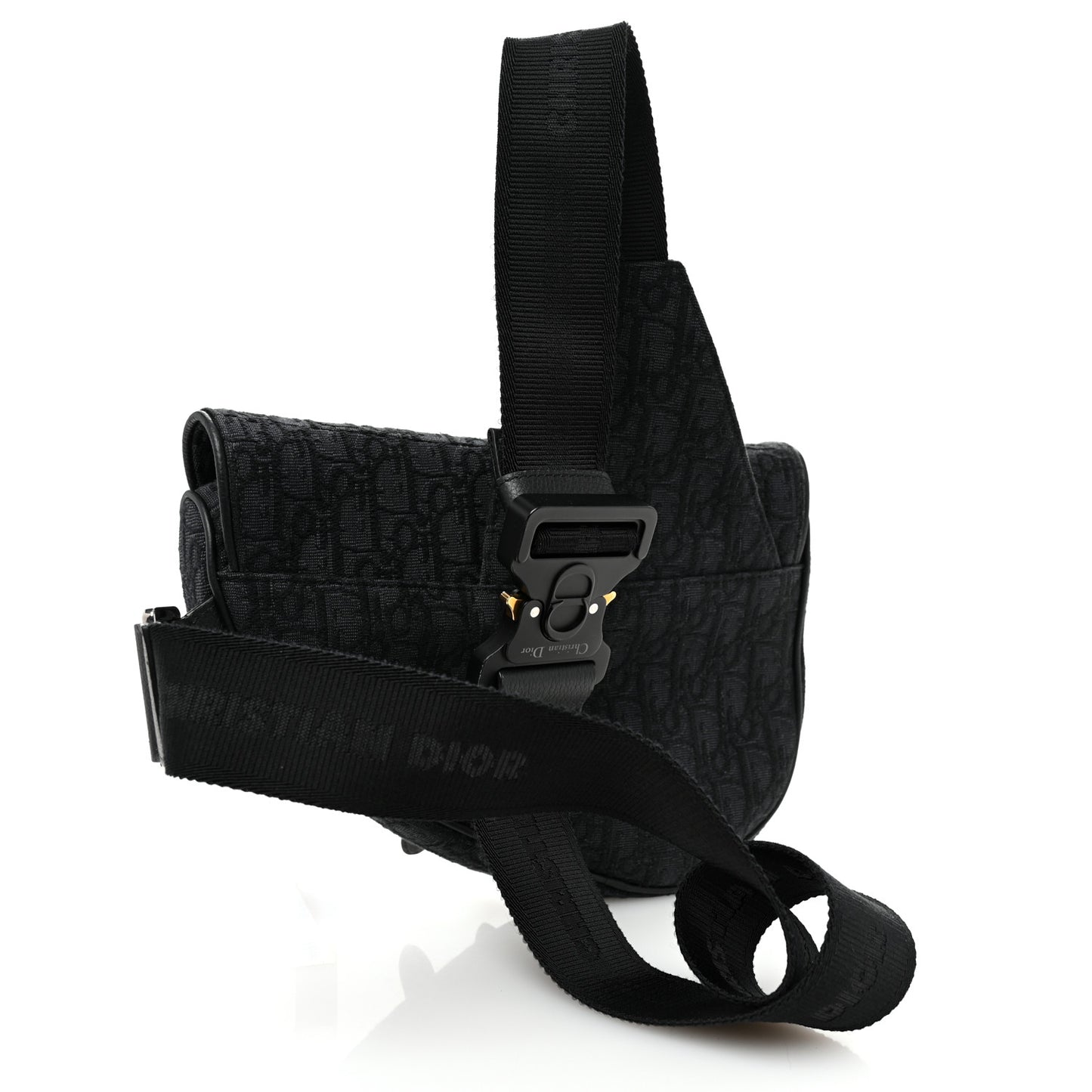 Oblique Mens Saddle Bag Black Blue