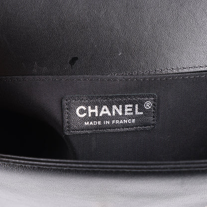 Chanel Lambskin Iridescent PVC Chevron Quilted Medium Boy Flap Black Silver 6 of 10