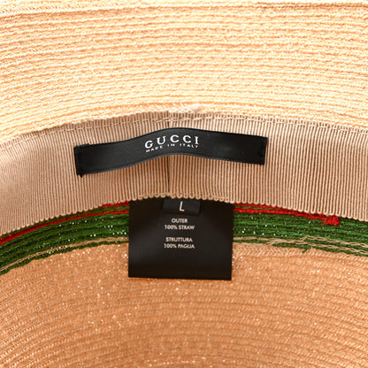Gucci Abaca Straw Web Fedora Hat L 8 of 11