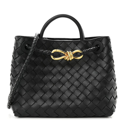 Bottega Veneta Nappa Intrecciato Small Andiamo Shoulder Bag Black 1 of 9