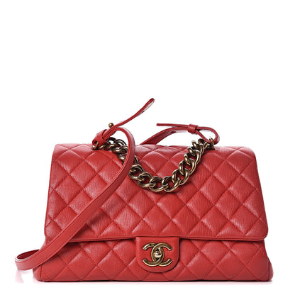 Chanel Shiny Sheepskin Quilted Large Trapezio Flap Red 1 of 15