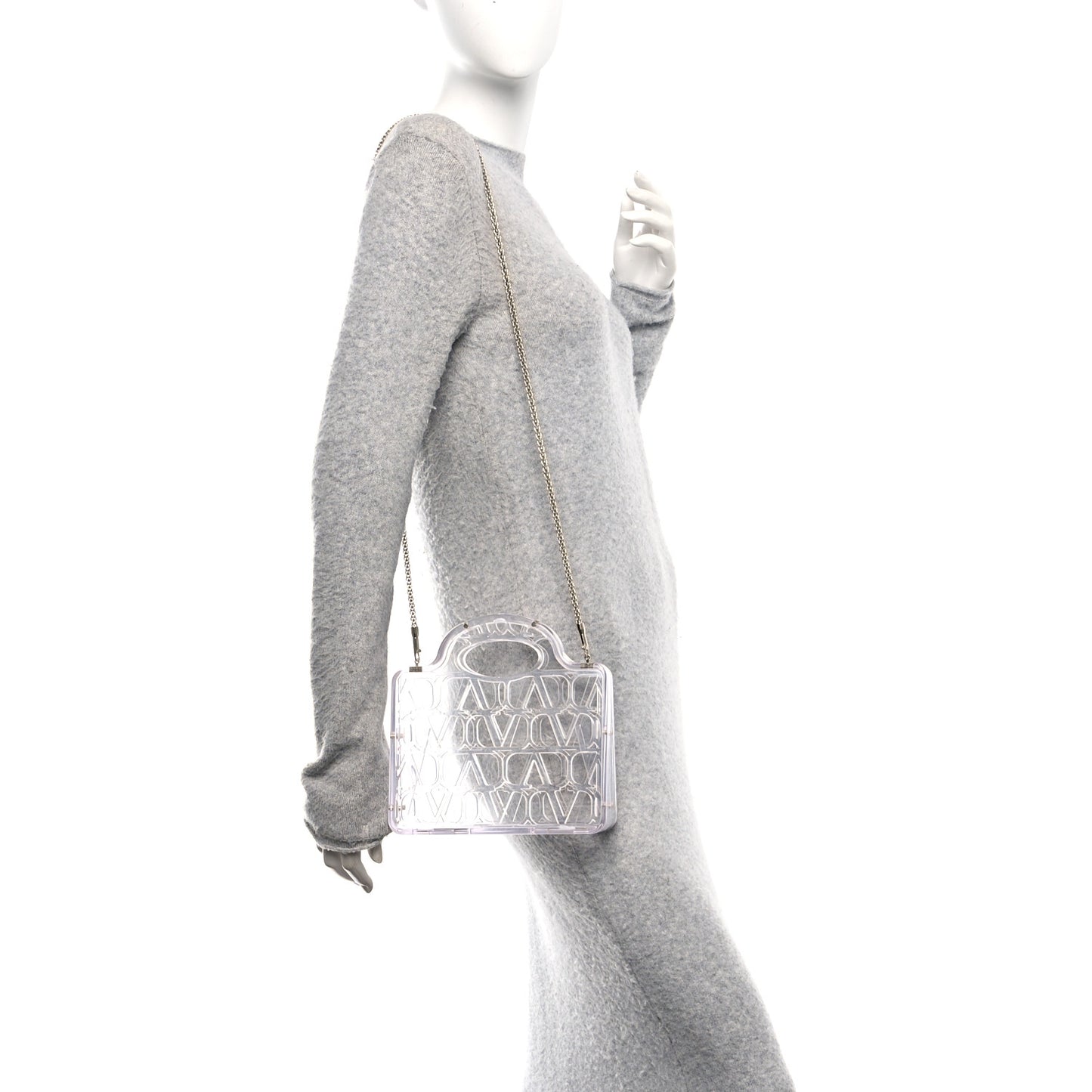 Clear Acrylic Mini Le Troisieme Shopping Bag Transparente