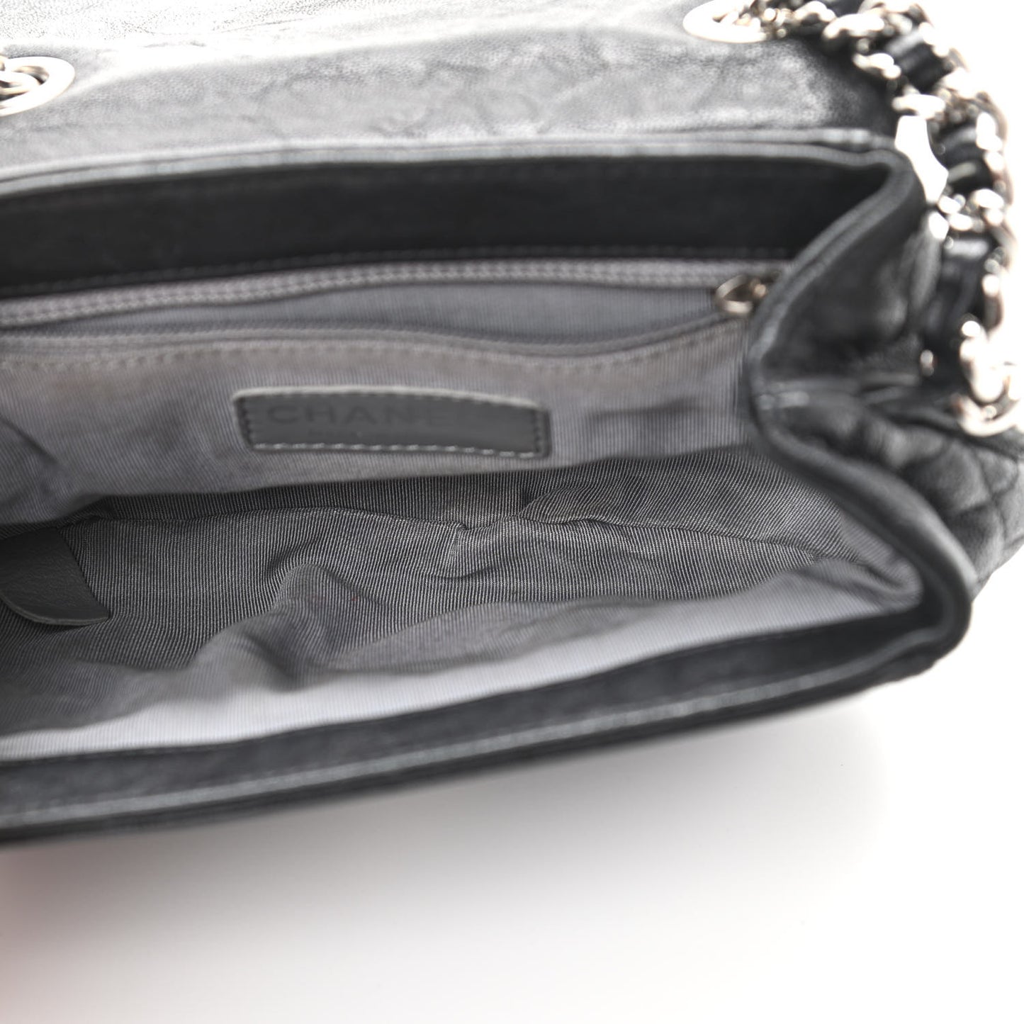 Washed Lambskin Mini Chain Around Messenger Black