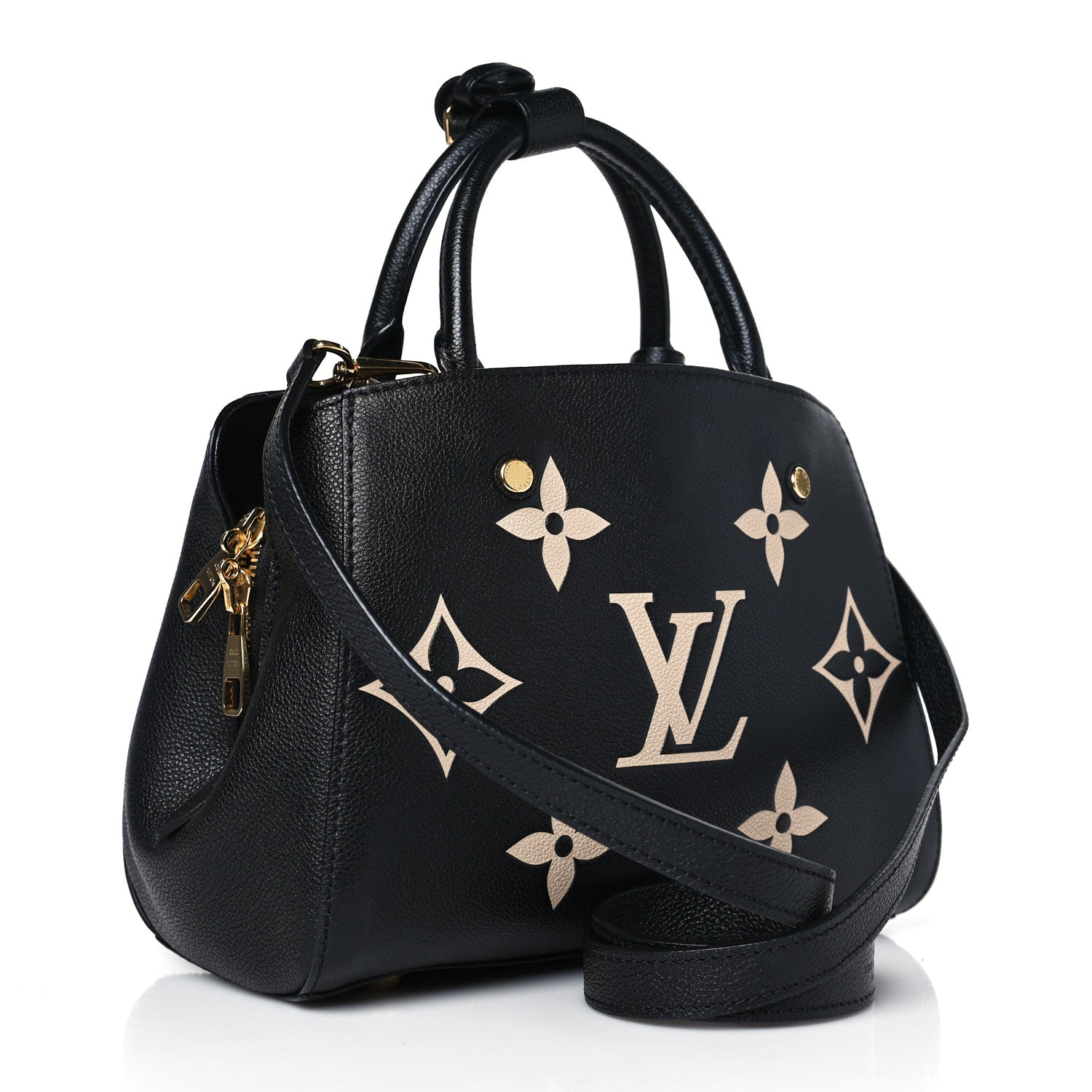 Louis Vuitton Empreinte Monogram Giant Montaigne BB Black Beige 3 of 8