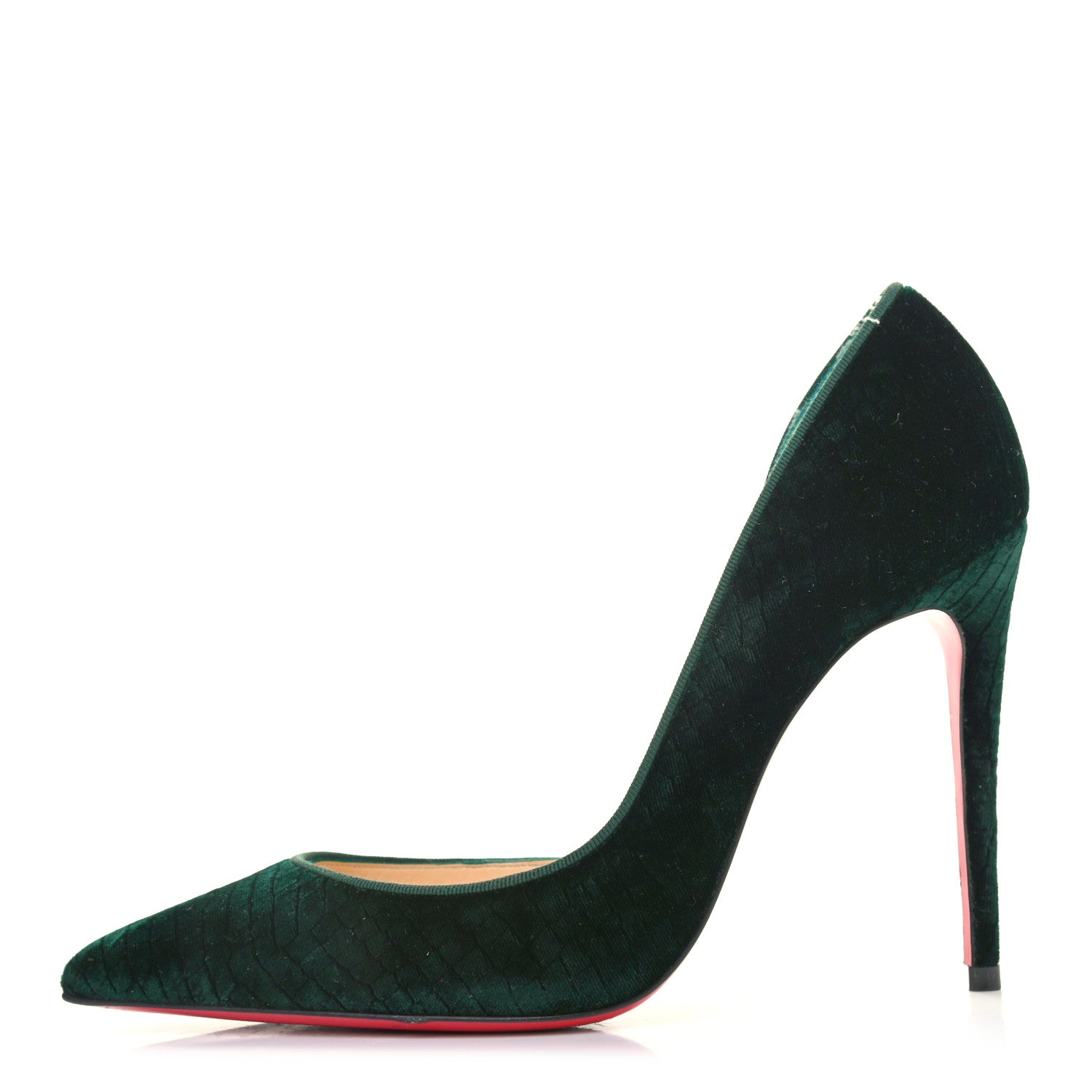 Christian Louboutin Velluto Stamp Iriza 100 Pumps 37 Verde 1 of 5