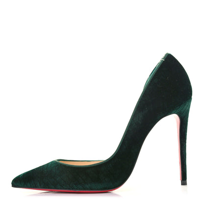 Christian Louboutin Velluto Stamp Iriza 100 Pumps 37 Verde 1 of 5