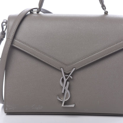 Saint Laurent Grain de Poudre Medium Classic Monogram Cassandra Top Handle Fog 13 of 13