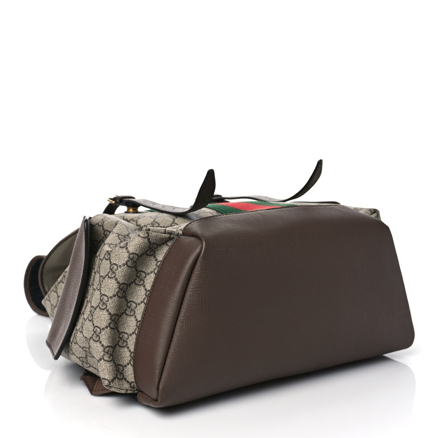 Gucci GG Supreme Monogram Medium Ophidia Double Buckle Backpack Brown 4 of 9