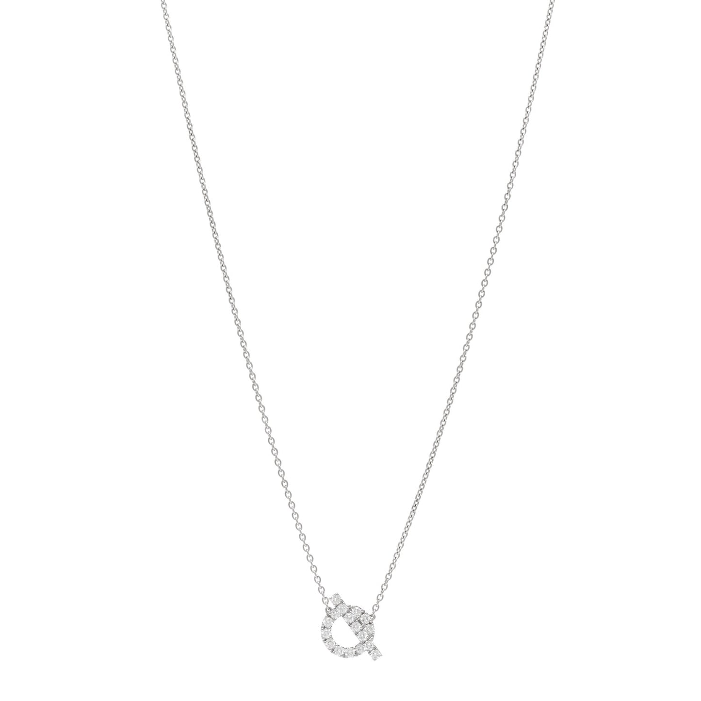 18K White Gold Diamond Finesse Pendant Necklace