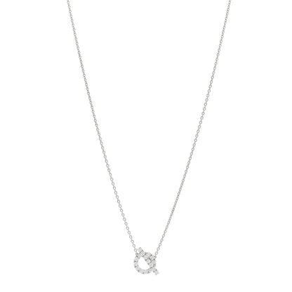 Hermes 18K White Gold Diamond Finesse Pendant Necklace 1 of 5