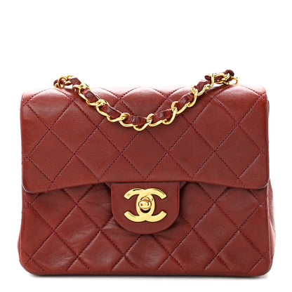 Chanel Lambskin Quilted Mini Square Flap Burgundy 1 of 11