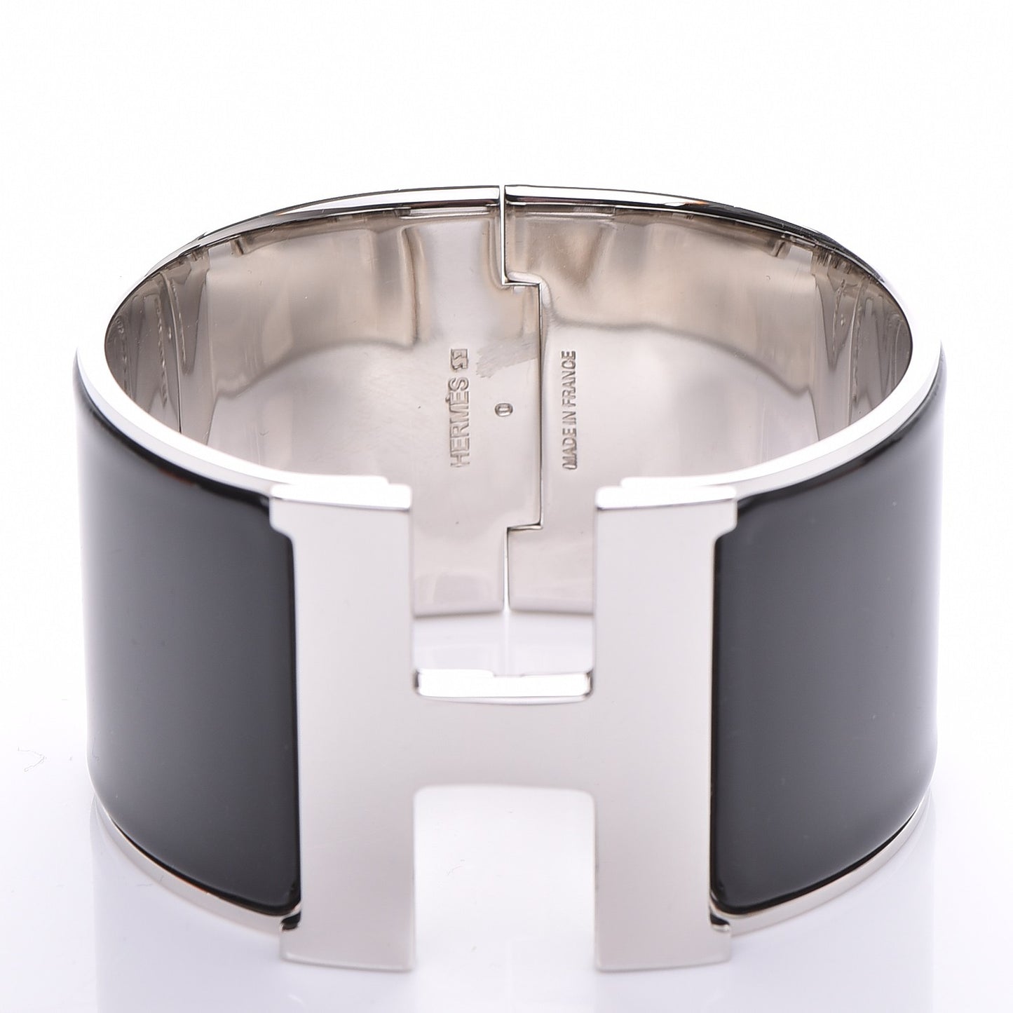 Enamel Extra Wide Clic Clac H Bracelet PM Black