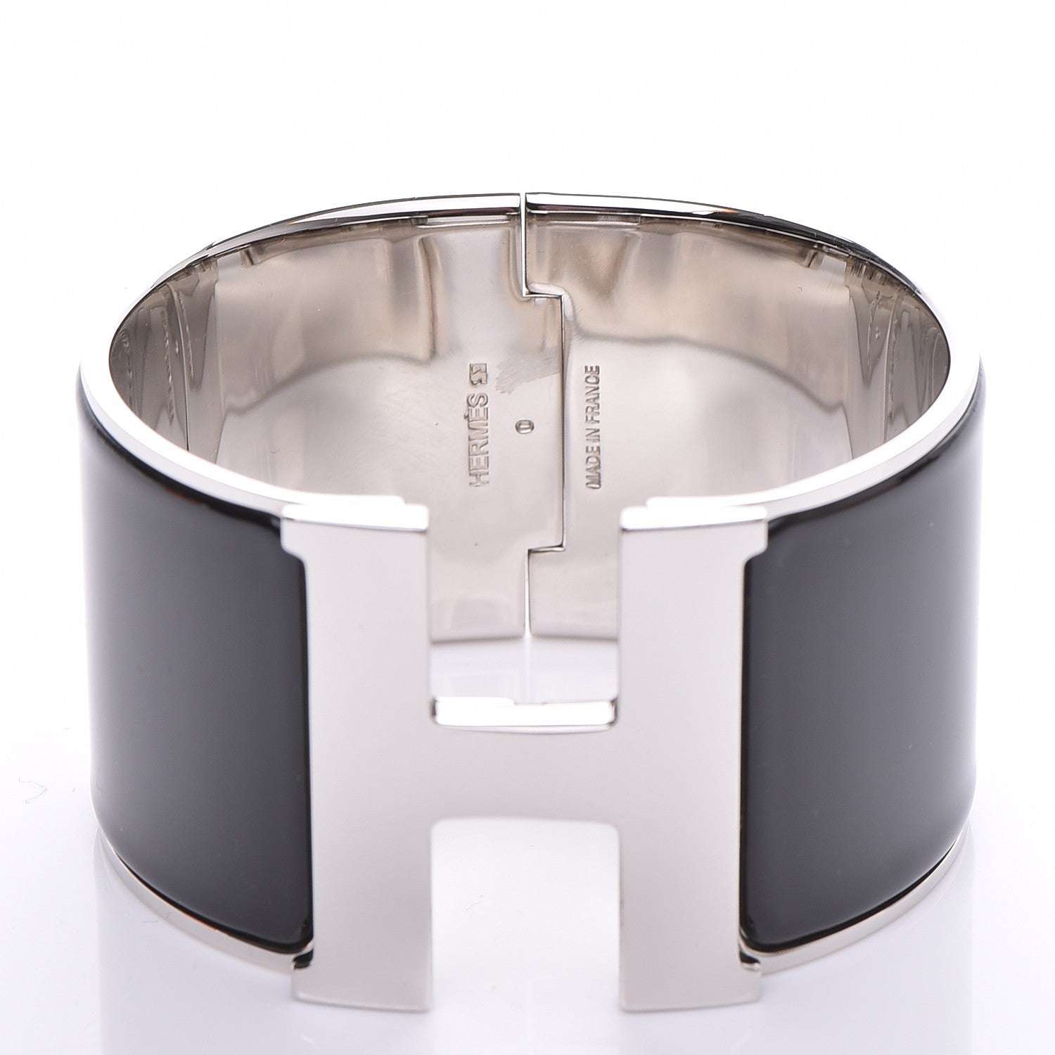 Hermes Enamel Extra Wide Clic Clac H Bracelet PM Black 3 of 7
