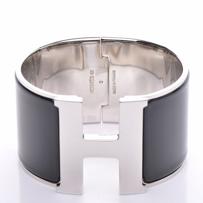 Hermes Enamel Extra Wide Clic Clac H Bracelet PM Black 3 of 7