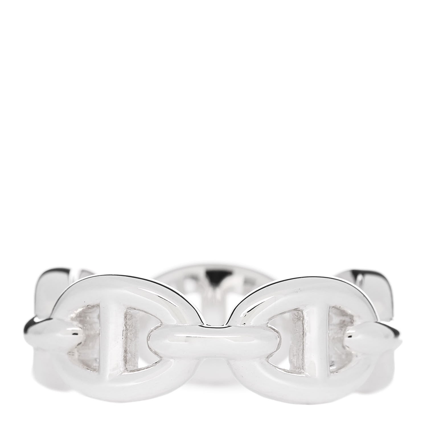 Hermes Sterling Silver PM Chaine d'Ancre Enchainee Band Ring 51 5.75 3 of 9
