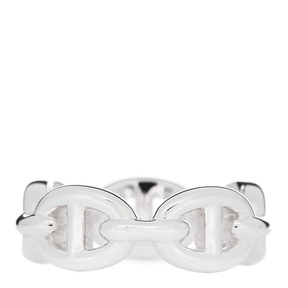 Hermes Sterling Silver PM Chaine d'Ancre Enchainee Band Ring 51 5.75 3 of 9
